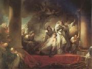 Jean Honore Fragonard The Hight Priest Coresus Sacrifices Himself to Save Callirhoe (mk05) oil on canvas